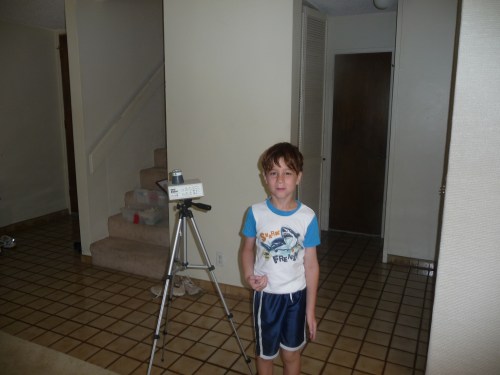 Ethan with mold air sample machine