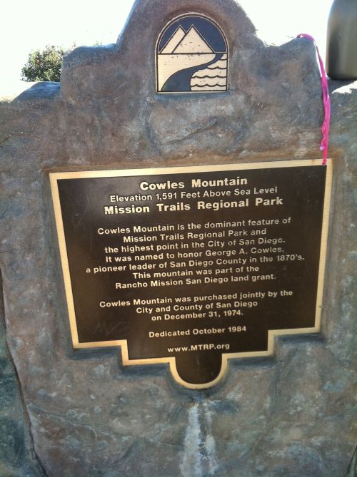 Cowles Mtn plaque